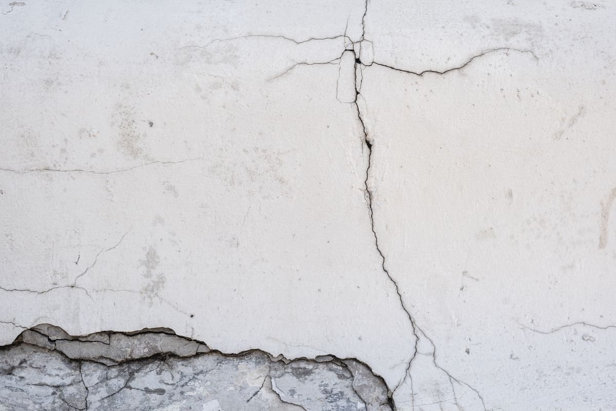 Before: old cracked concrete